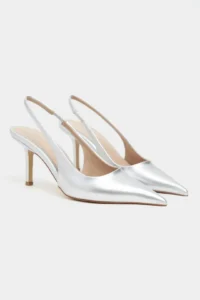 Nisantasi Shoes Parla Silver Patent Belt Detailed Pointed toe Women Heels Shoes - Image 5