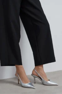 Nisantasi Shoes Parla Silver Patent Belt Detailed Pointed toe Women Heels Shoes - Image 6