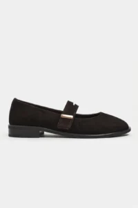 Nisantasi Shoes Merla DARK Brown Suede Drink-Outside Leather with buckle Women Flats Shoes
