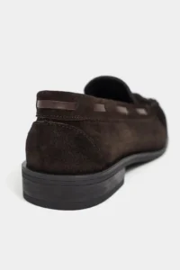 Nisantasi Shoes Dery Brown Suede GENUINE Leather Tassel Detailed Flat Sole Women Loafer Shoes - Image 4