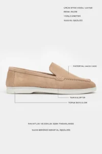 Nisantasi Shoes Vayne Nude GENUINE Leather Flat Sole Women Flats - Image 2