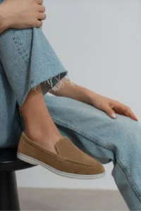 Nisantasi Shoes Vayne ROME BEIGE GENUINE Leather Flat Sole Women Flats - Image 6