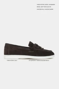 Nisantasi Shoes Warner DARK COFFEE GENUINE Leather Tassel Detailed  Flat Sole Women Flats - Image 2