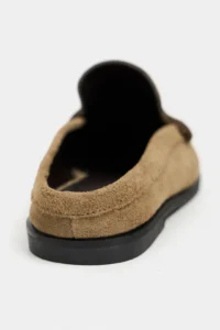 Nisantasi Shoes Debra ROME BEIGE Suede Leather Flat Sole Women Loafer Slippers - Image 5