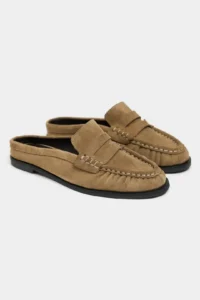 Nisantasi Shoes Debra ROME BEIGE Suede Leather Flat Sole Women Loafer Slippers - Image 6
