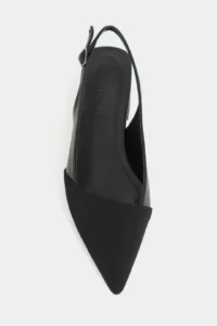 Nisantasi Shoes VIKTOR Black MATTE Front Black Satin Ankle Belt Detailed Pointed toe Short Heels Women Flats - Image 9