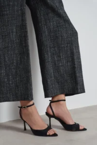 Nisantasi Shoes TANIA Black Satin Bilek Belt Detailed Women Thin Heels Shoes - Image 8