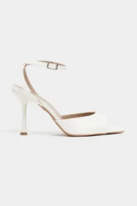 Nisantasi Shoes TANIA Pearl Satin Bilek Belt Detailed Women Thin Heels Shoes