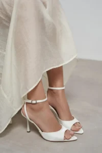 Nisantasi Shoes TANIA Pearl Satin Bilek Belt Detailed Women Thin Heels Shoes - Image 6