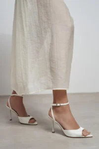 Nisantasi Shoes TANIA Pearl Satin Bilek Belt Detailed Women Thin Heels Shoes - Image 7