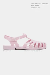 Nisantasi Shoes Anderline Pink MATTE Belt Detailed Women Sandals - Image 2