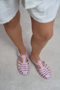 Nisantasi Shoes Anderline Pink MATTE Belt Detailed Women Sandals - Image 7