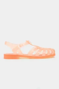 Nisantasi Shoes  Transparent Orange Belt Detailed Women Sandals