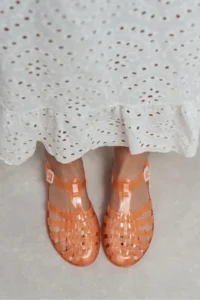 Nisantasi Shoes  Transparent Orange Belt Detailed Women Sandals - Image 10