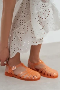 Nisantasi Shoes  Transparent Orange Belt Detailed Women Sandals - Image 9