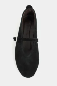 Nisantasi Shoes Mera Black Suede Hair Clip Detailed GENUINE Leather Hair Clip Detailed Flat Sole Women Flats - Image 3