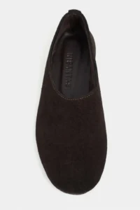 Nisantasi Shoes Binney DARK Brown Suede Leather Flat Sole Women Flats - Image 3