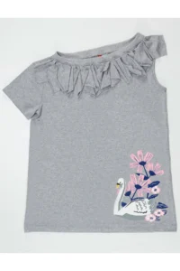 MSHB&G Gray Swan Single Arm Girls' Summer Combed Cotton Dress - Image 3