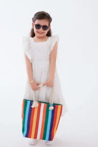 MENUSE ÇANTA Girls' Beach Bag, Printed Kids Beach Bag - Image 2