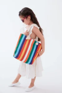 MENUSE ÇANTA Girls' Beach Bag, Printed Kids Beach Bag - Image 3