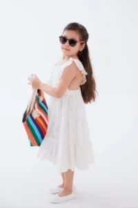 MENUSE ÇANTA Girls' Beach Bag, Printed Kids Beach Bag - Image 4