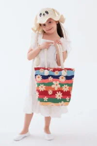 MENUSE ÇANTA Girls' Beach Bag, Printed Kids Beach Bag - Image 3