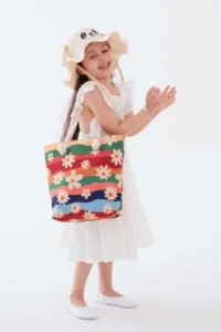 MENUSE ÇANTA Girls' Beach Bag, Printed Kids Beach Bag - Image 4