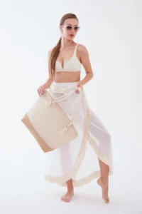 MENUSE ÇANTA Women Beach Bag Tulle Net