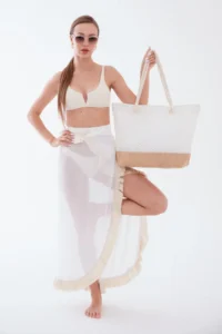 MENUSE ÇANTA Women Beach Bag Tulle Net - Image 2