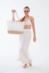 MENUSE ÇANTA Women Beach Bag Tulle Net - Image 3