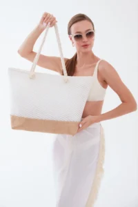 MENUSE ÇANTA Women Beach Bag Tulle Net - Image 4
