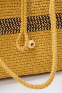 SHOES Camel Color Bloklu with cover Wicker Women Medium Size Shoulder Bag - Image 2