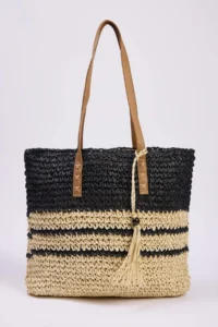 SHOES Multi Colorful Wicker Hand Knitted Maxi Size Women Shoulder Bag - Image 3