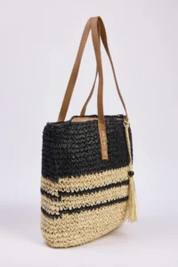 SHOES Multi Colorful Wicker Hand Knitted Maxi Size Women Shoulder Bag - Image 4