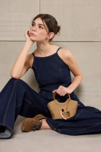 SHOES Teen Beige Charm Detailed Women Mini Size Shoulder Bag