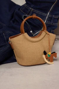 SHOES Teen Beige Charm Detailed Women Mini Size Shoulder Bag - Image 2
