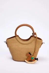 SHOES Teen Beige Charm Detailed Women Mini Size Shoulder Bag - Image 4