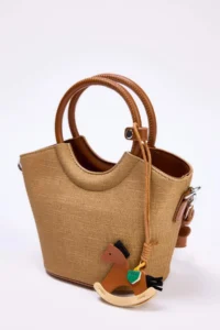 SHOES Teen Beige Charm Detailed Women Mini Size Shoulder Bag - Image 5