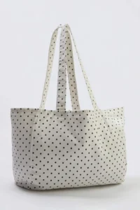 SHOES WHITE Polka Dot Women Maksi Size DENIM Shoulder Bag - Image 4