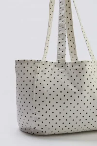 SHOES WHITE Polka Dot Women Maksi Size DENIM Shoulder Bag - Image 5