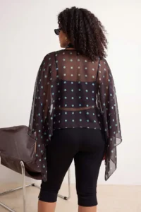 Trendyol Curve Brown-Multicolored Siphon Weaving Plus Size Blouse - Image 4