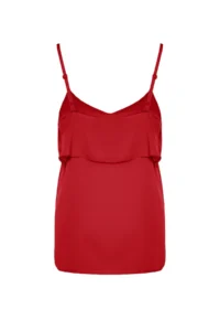 Trendyol Curve Red Adjustable Sleeveless Weaving with flywheel Yaka Plus Size Blouse - Image 6
