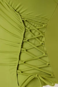 Trendyol Curve Oil Green Double breasted Binding Detailed Plus Size Swimsuit - Image 5