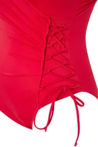 Trendyol Curve Pomegranate Blossom Double breasted Binding Detailed Plus Size Swimsuit - Image 5