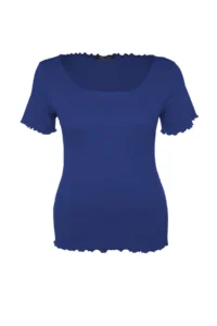 Trendyol Curve Mavi Ribbed Cowl Neck Knitting Plus Size Blouse - Image 6