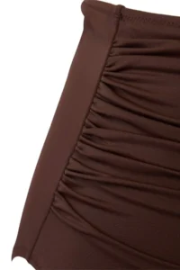 Trendyol Curve Brown High Waist Corseted Shirring Detailed Shaping Plus Size Bikini Bottom - Image 5