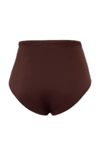 Trendyol Curve Brown High Waist Corseted Shirring Detailed Shaping Plus Size Bikini Bottom - Image 6
