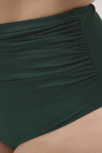 Trendyol Curve Green High Waist Corseted Shirring Detailed Shaping Plus Size Bikini Bottom - Image 5