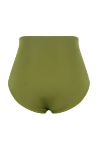 Trendyol Curve Oil Green High Waist Corseted Shirring Detailed Shaping Plus Size Bikini Bottom - Image 5
