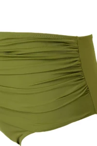 Trendyol Curve Oil Green High Waist Corseted Shirring Detailed Shaping Plus Size Bikini Bottom - Image 6